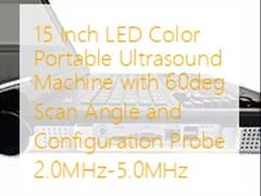 15-Zoll-LED-Farb-Portable-Ultraschallmaschine mit 60-Grad-Scan-Winkel und Konfigurationssonde 2.0MHz-5.0MHz
